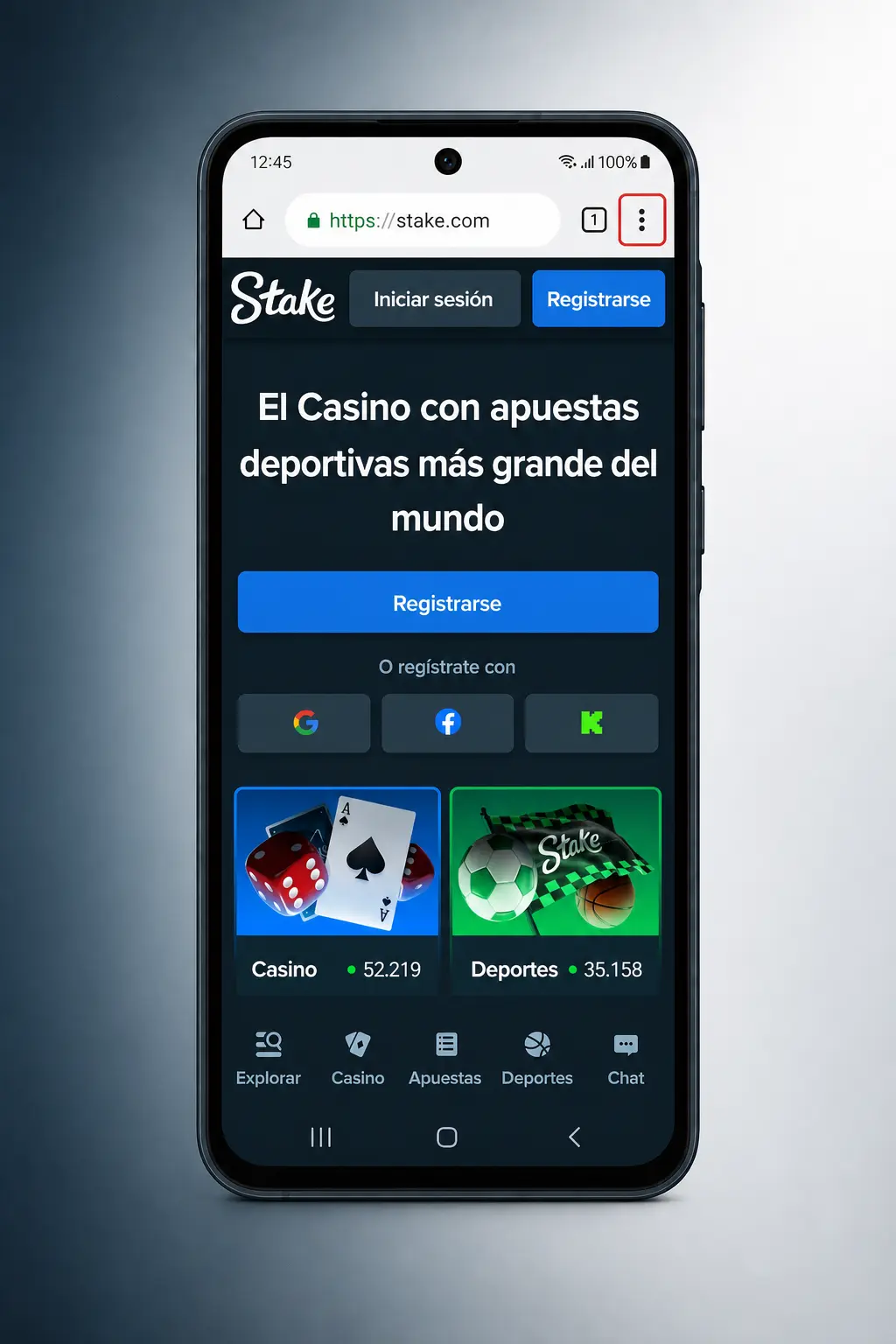 Pasos para descargar e instalar el APK de Stake en Android: descarga, permisos, instalación e inicio de sesión.