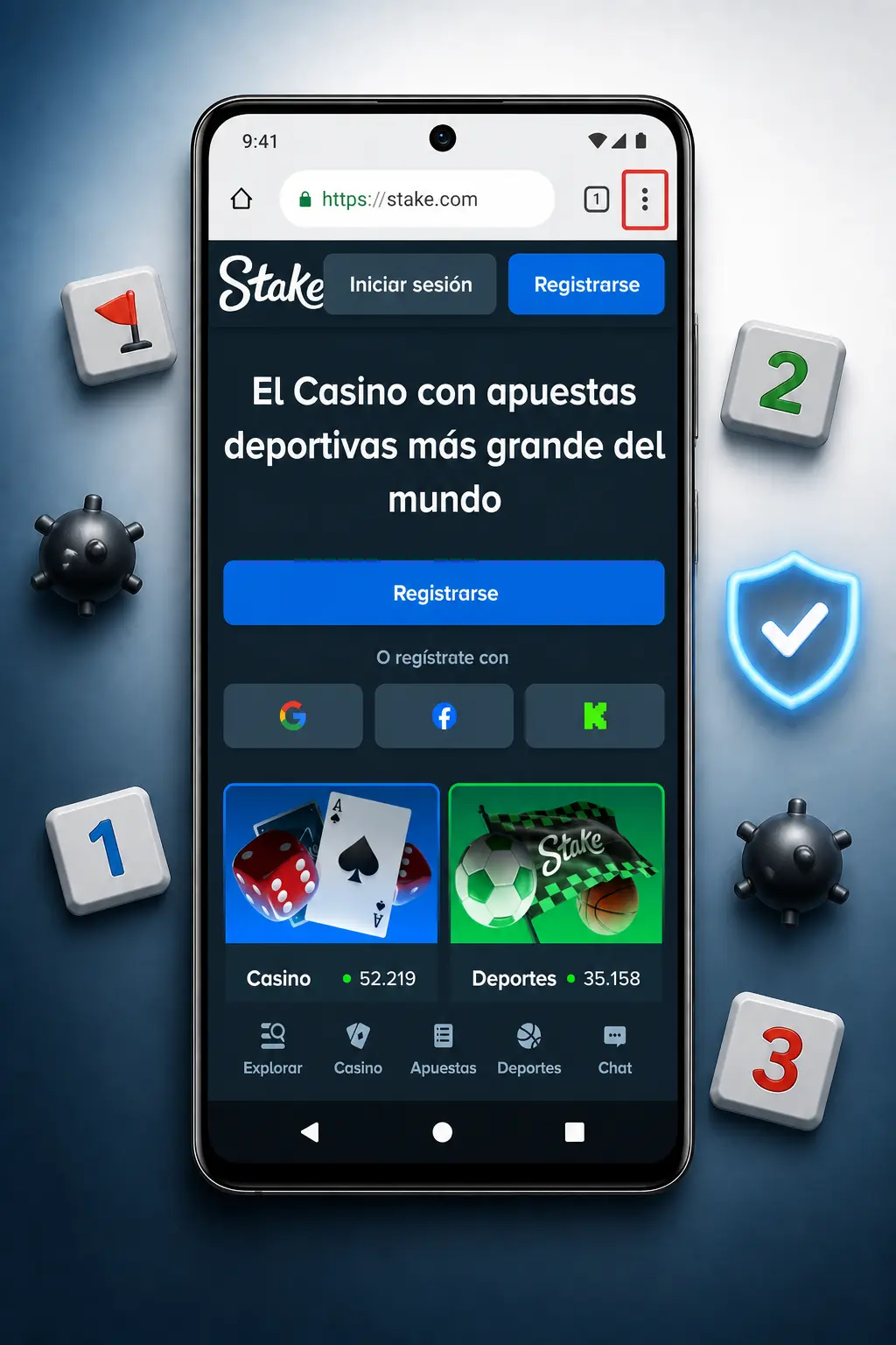 Pasos para descargar e instalar el APK de Stake Mines en Android desde la página oficial, sin usar Google Play