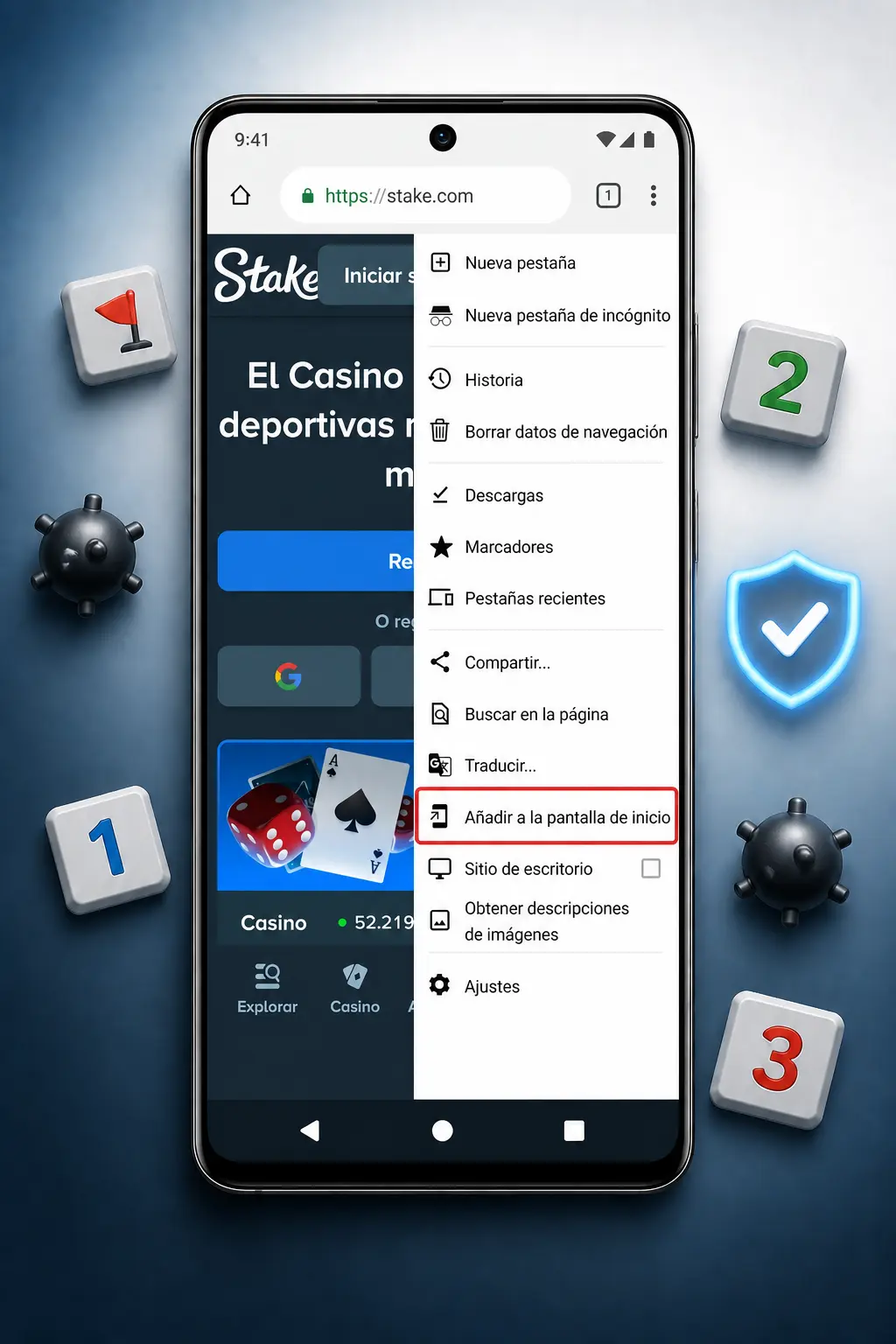 Pasos para descargar e instalar el APK de Stake Mines en Android y jugar desde la app oficial