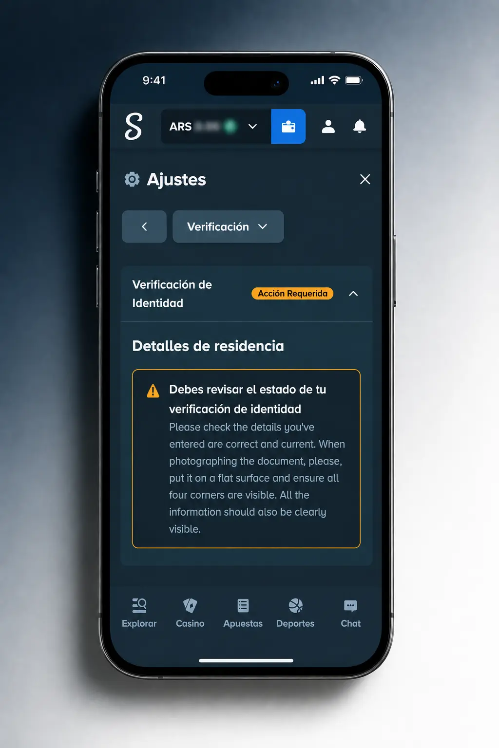 Pasos para hacer tu primera apuesta deportiva en Stake desde Argentina, paso a paso en el sportsbook.