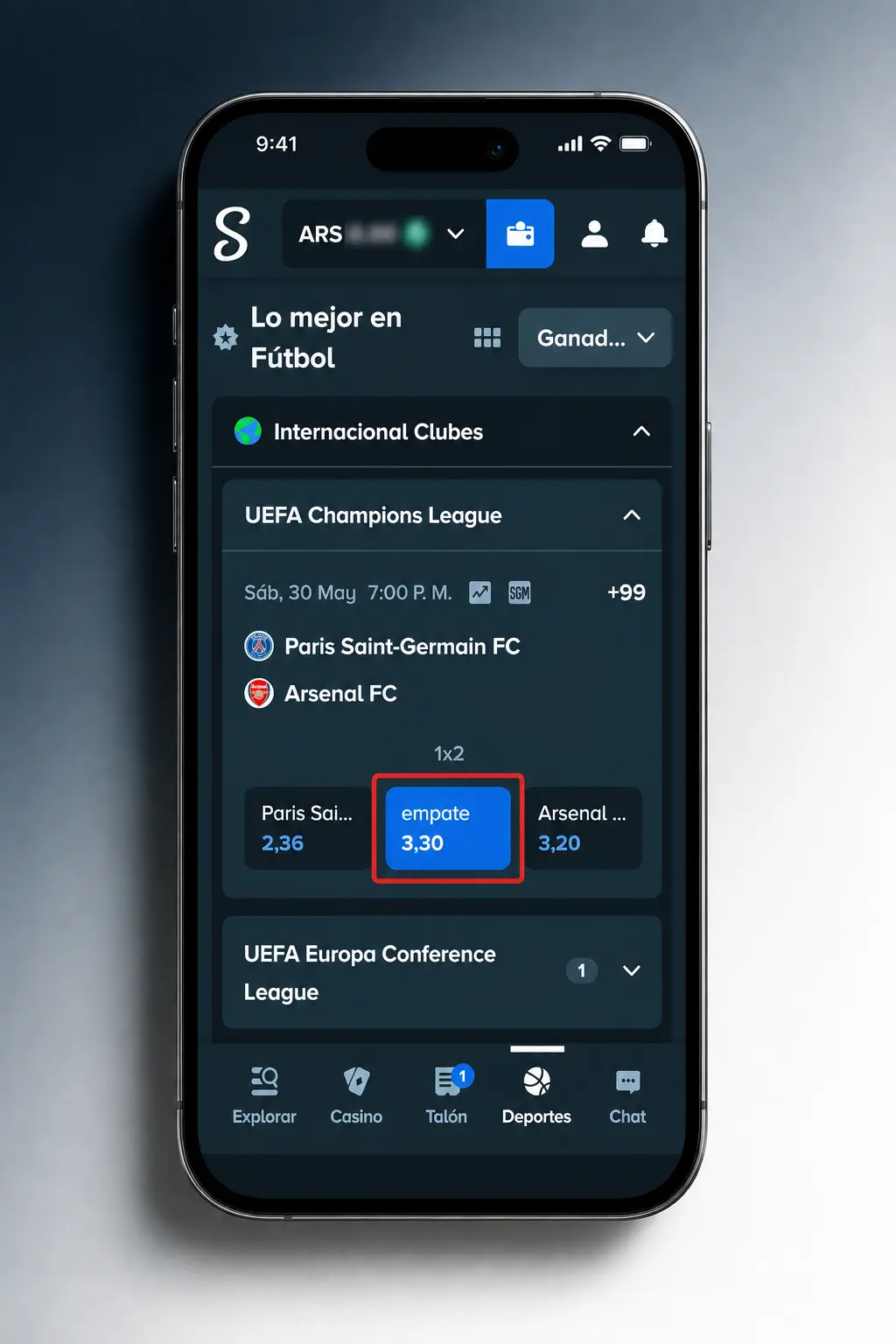 Pasos para realizar tu primera apuesta deportiva en el sportsbook de Stake Argentina