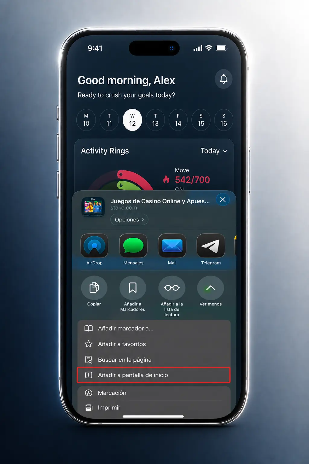 Pasos para instalar la app de Stake en iPhone mediante Safari y agregarla a la pantalla de inicio como PWA