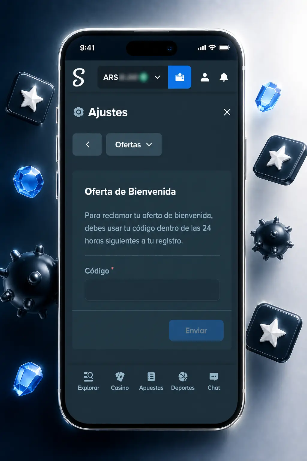 Captura de pantalla mostrando cómo jugar a Mines en Stake, con la grilla y el multiplicador acumulado en la ronda.
