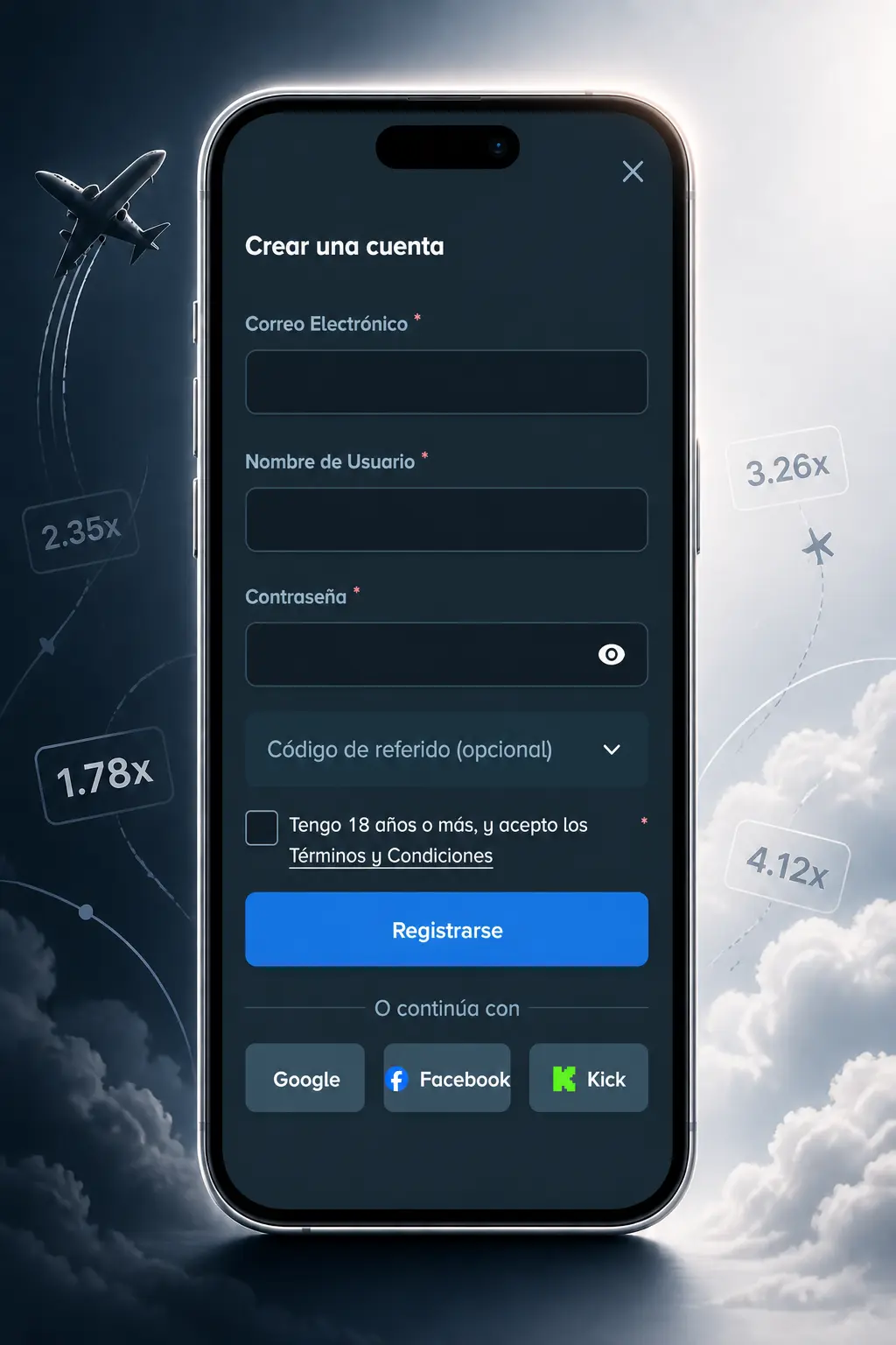 Creá tu cuenta en Stake paso 1