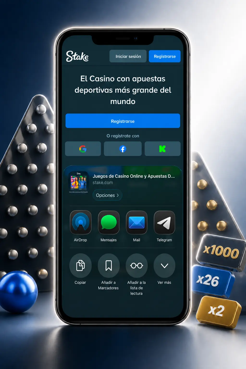 Captura de pantalla para descargar e instalar la app de Plinko de Stake en Android e iPhone