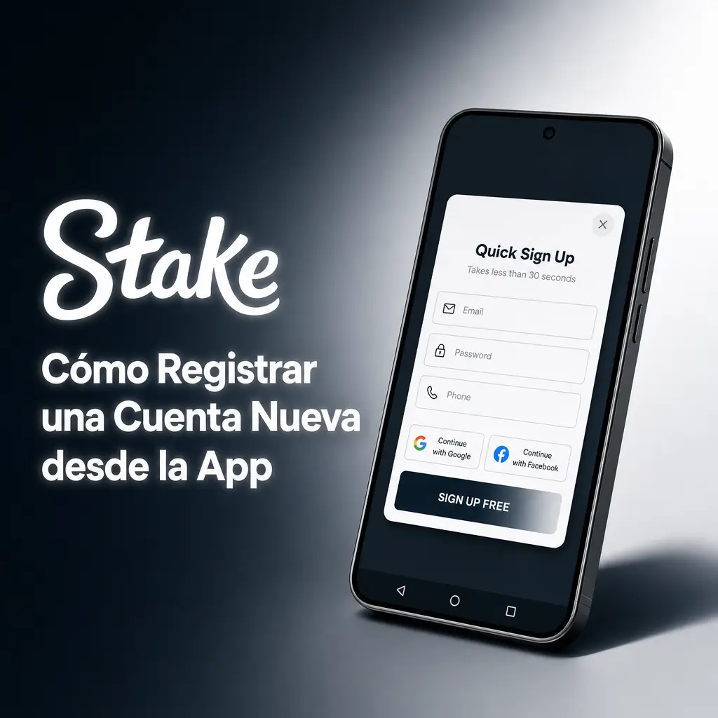 Nueva cuenta en la app de Stake