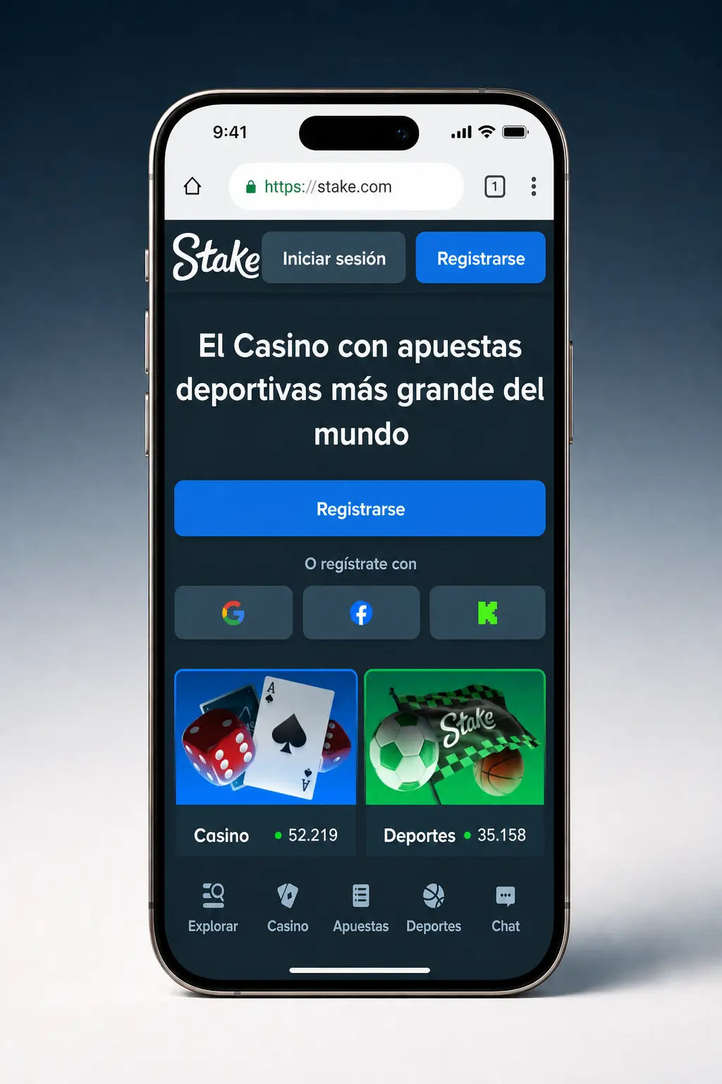 Instalación de la app de Stake para jugar Aviator en Android